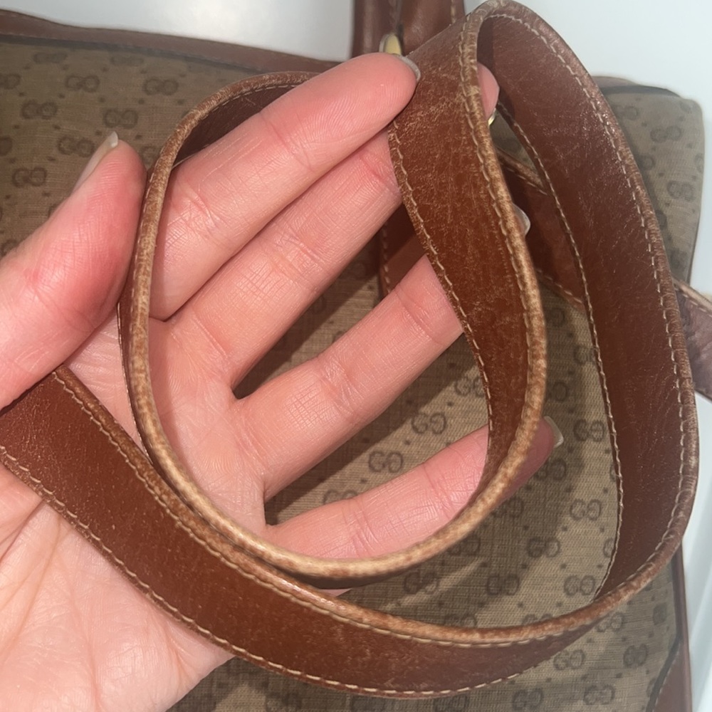 Authentic Gucci GG handbag shoulder bag or crossbody vintage purse brown tan - Picture 14 of 17